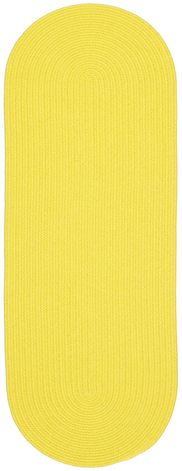 Rhody Rug Happy Braids HB14 Solid Yellow Braided Rug - Runner