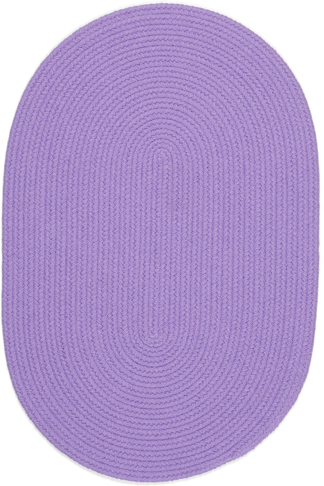 Rhody Rug Happy Braids HB15 Solid Violet Braided Rug - Oval