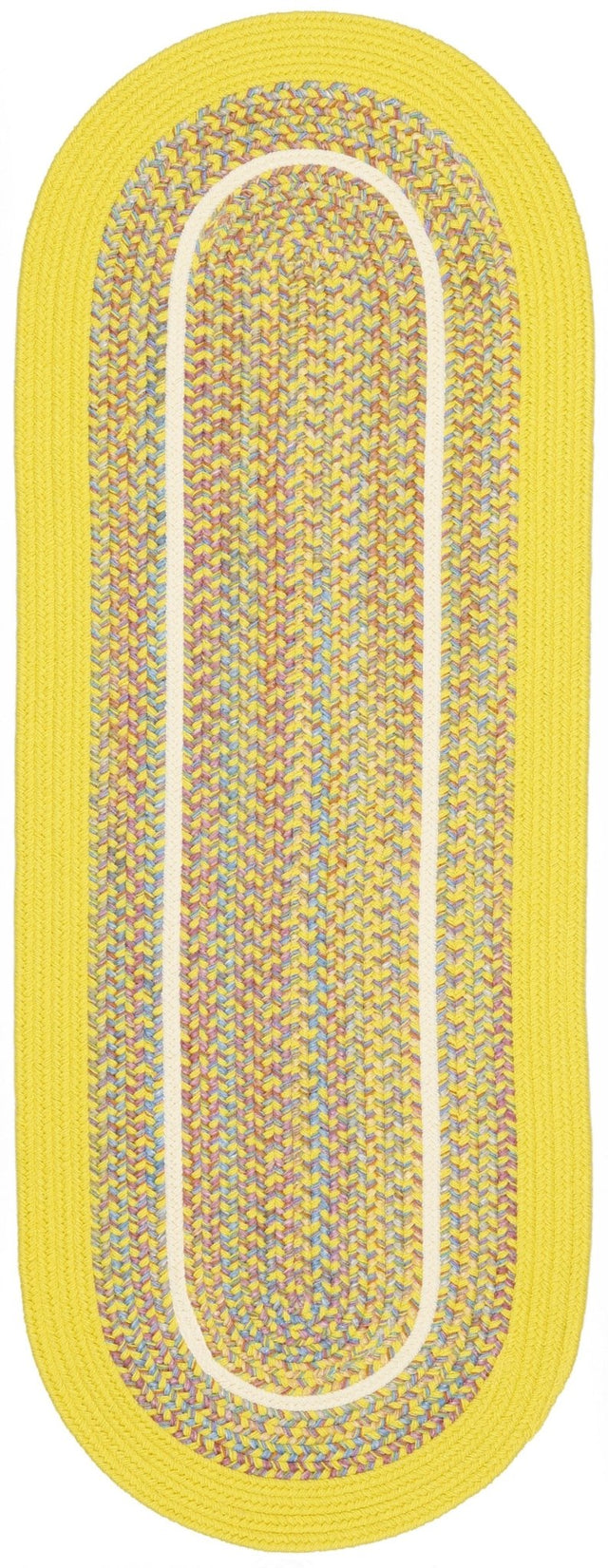Rhody Rug Kids' Isle KI14 Yellow Braided Rug - Runner