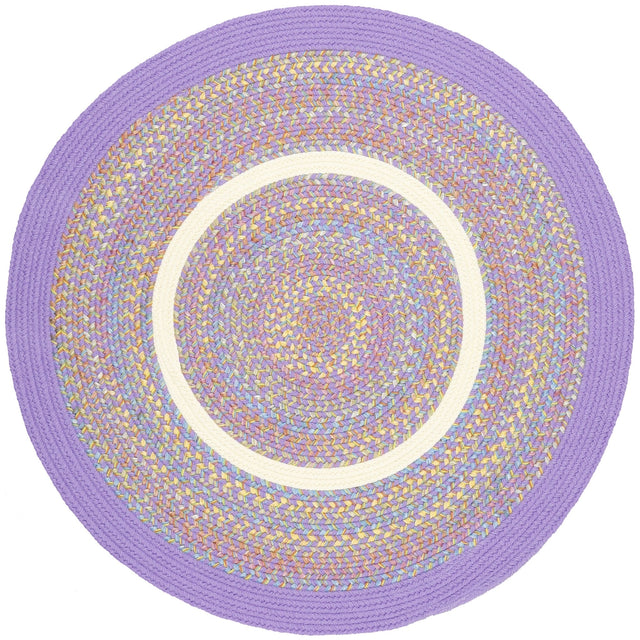 Rhody Rug Kids' Isle KI15 Violet Braided Rug - Round