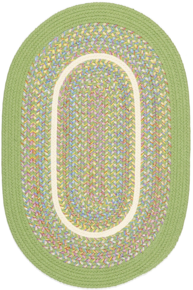 Rhody Rug Kids' Isle KI44 Lime Braided Rug - Oval