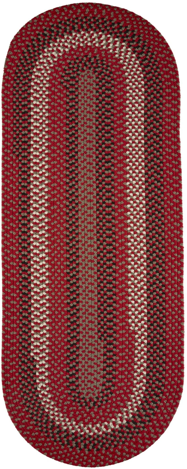 Rhody Rug Manhattan MA44 Red Brick Braided Rug - Runner