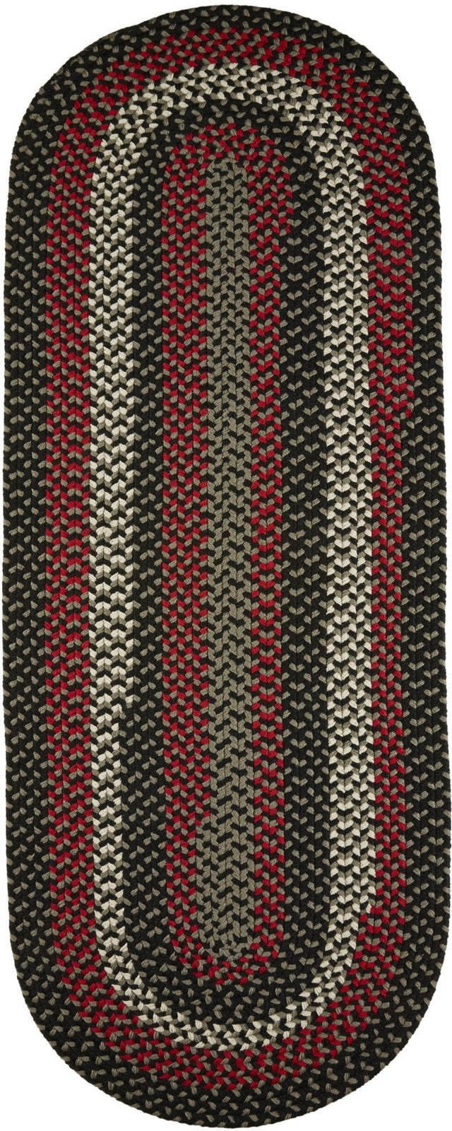 Rhody Rug Manhattan MA84 Black Satin Braided Rug - Runner