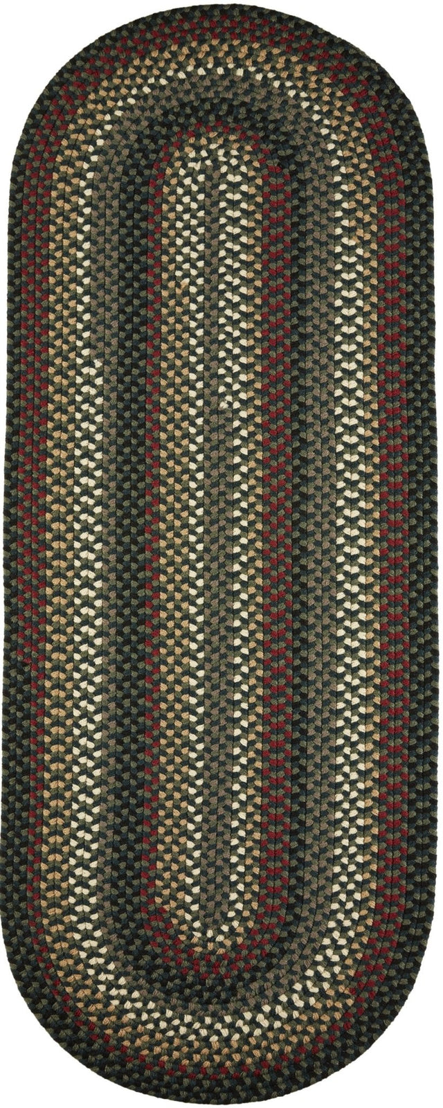 Rhody Rug Mayflower MF23 Verdant / Spruce Braided Rug - Runner