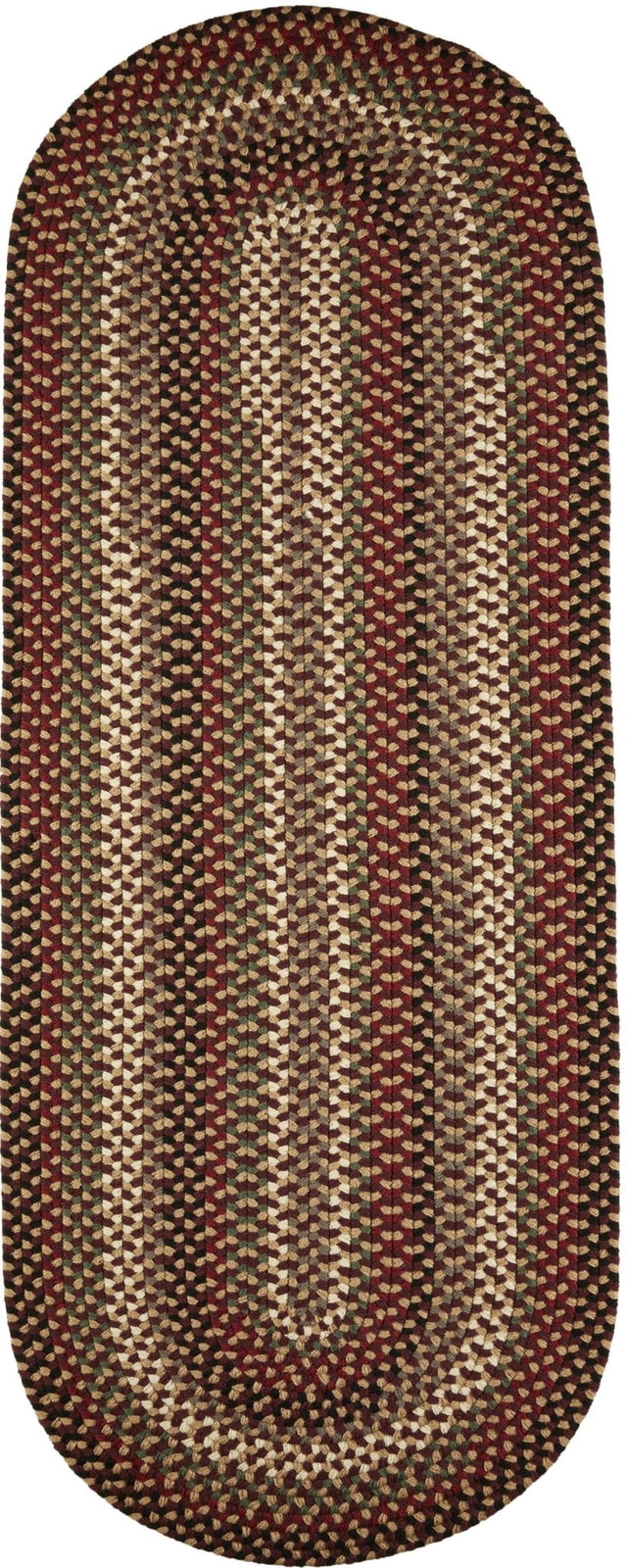Rhody Rug Mayflower MF43 Sangria Braided Rug - Runner