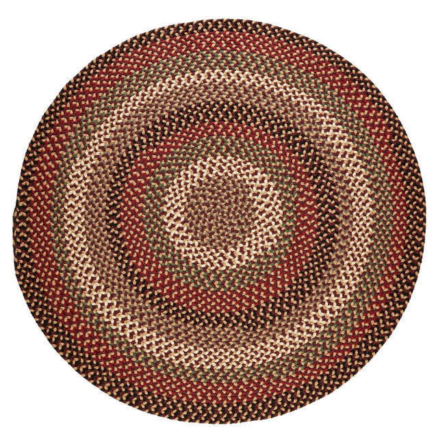 Rhody Rug Mayflower MF43 Sangria Braided Rug - Round