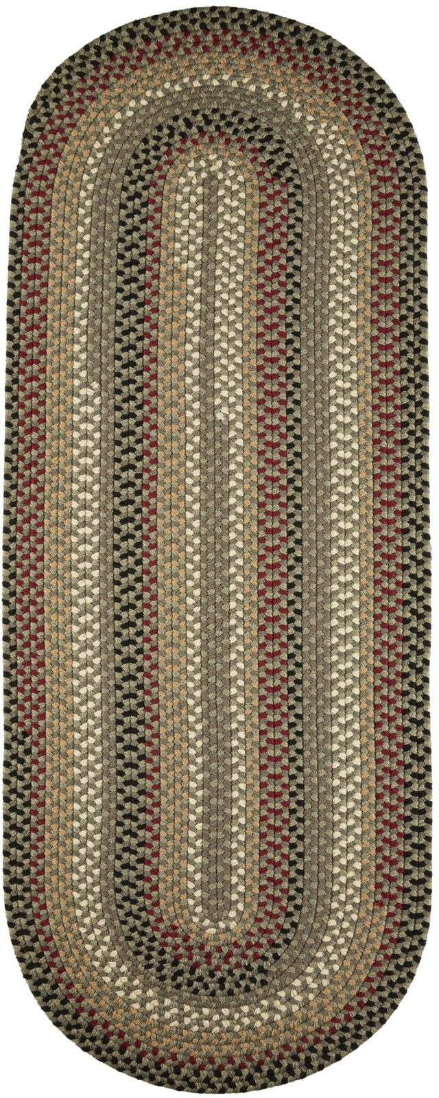 Rhody Rug Mayflower MF63 Forest Green Braided Rug - Runner