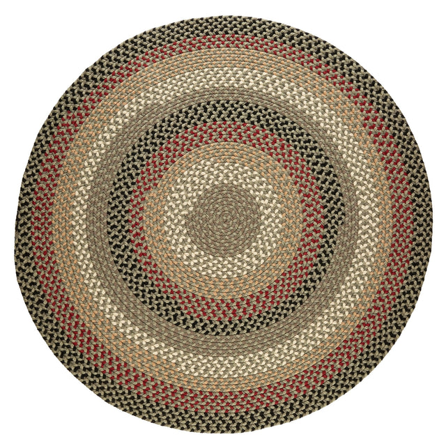 Rhody Rug Mayflower MF63 Forest Green Braided Rug - Round