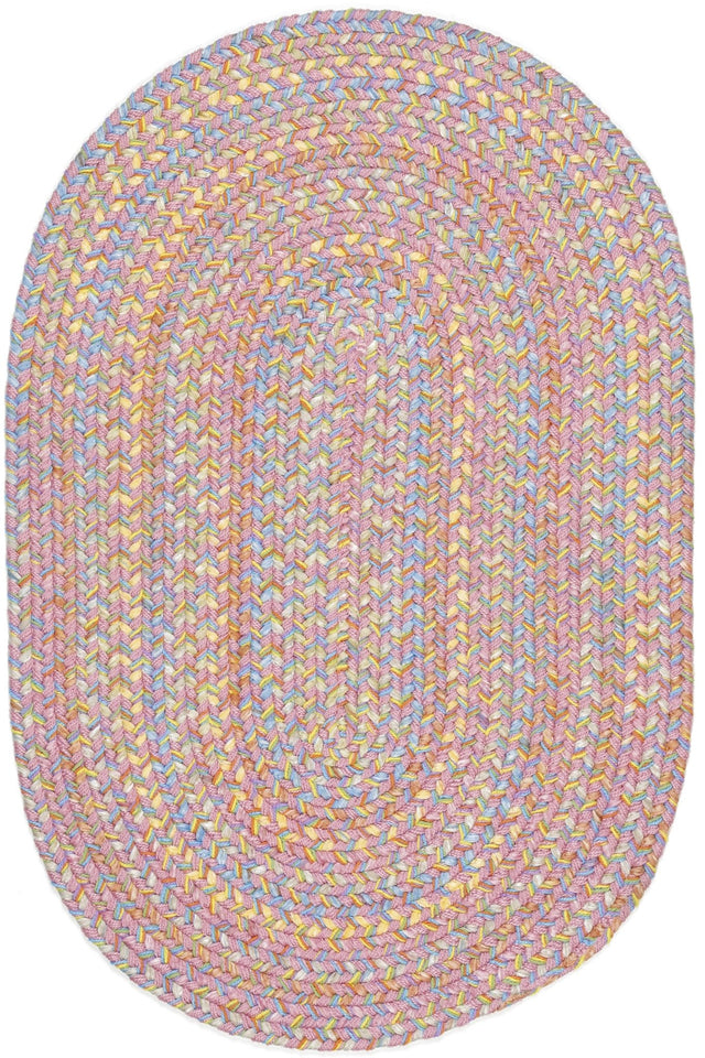 Rhody Rug Playtime PT08 Pink Braided Rug - Oval
