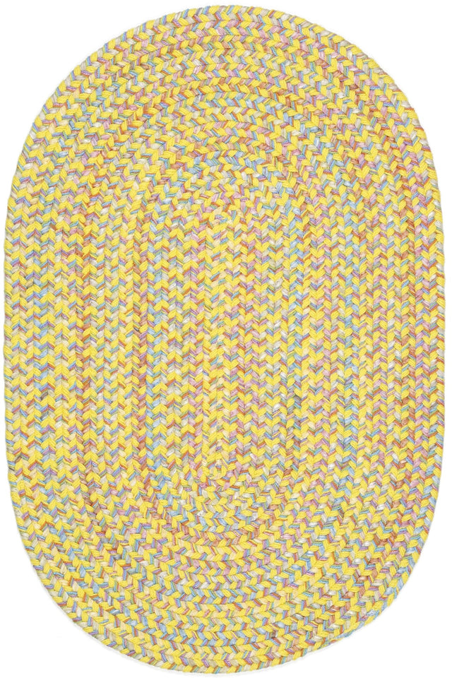 Rhody Rug Playtime PT14 Yellow Braided Rug - Oval