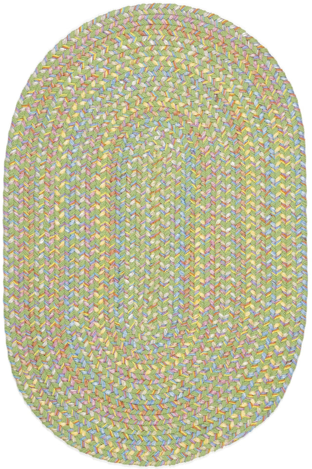 Rhody Rug Playtime PT44 Lime Braided Rug - Oval