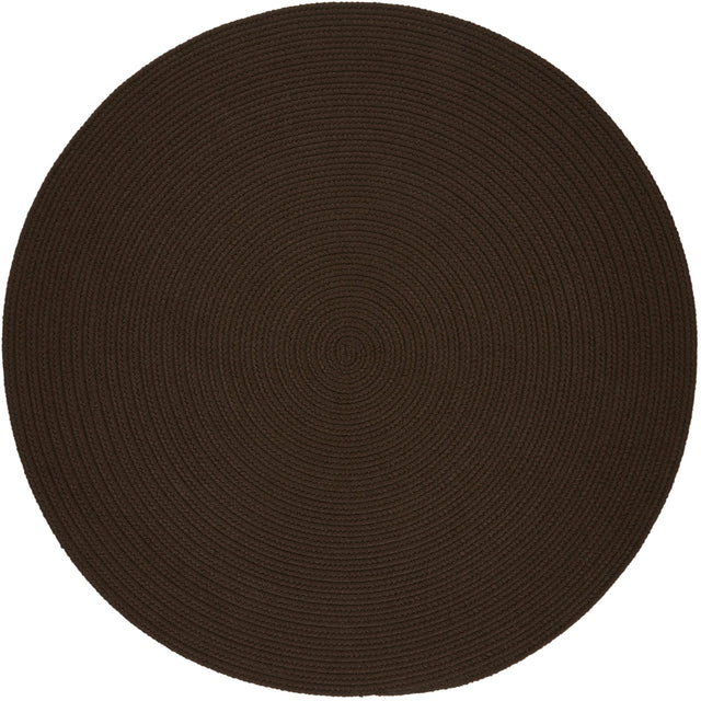 Rhody Rug Solid Poly S011 Brown Braided Rug - Round