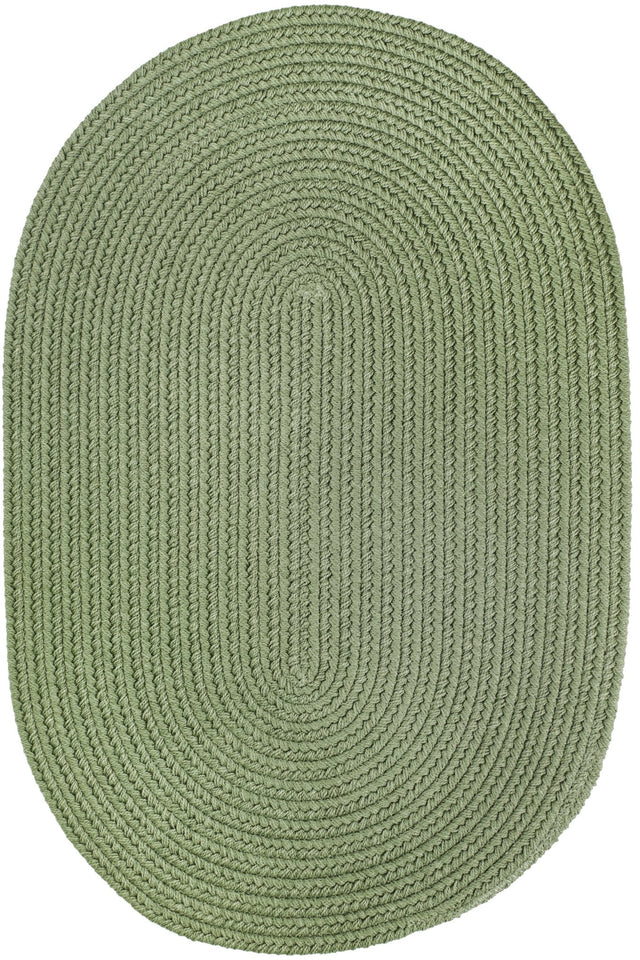 Rhody Rug Solid Poly S017 Olive Braided Rug - Oval