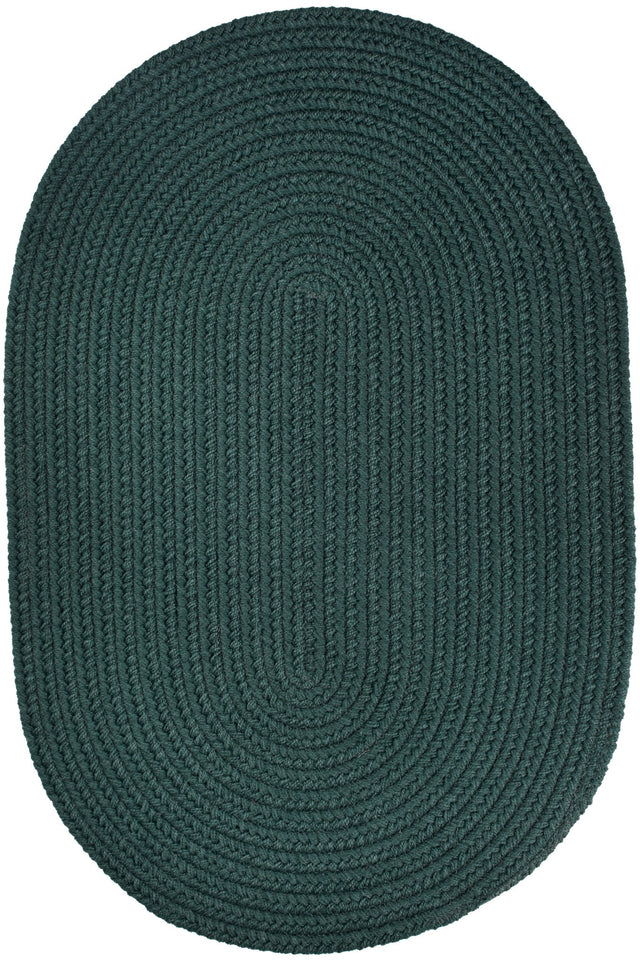 Rhody Rug Solid Poly S018 Spruce Green Braided Rug - Oval