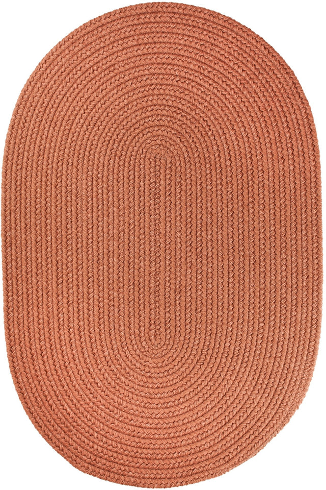 Rhody Rug Solid Poly S019 Almond Braided Rug - Oval