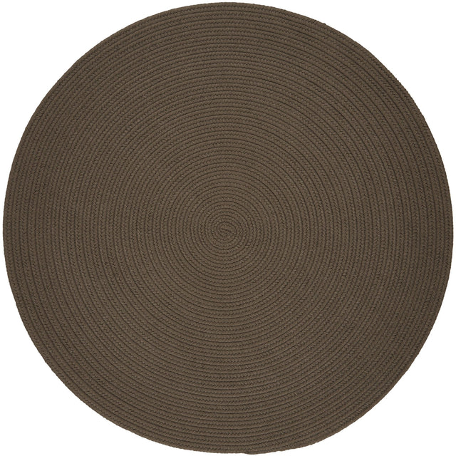 Rhody Rug Solid Poly S026 Dark Taupe Braided Rug - Round