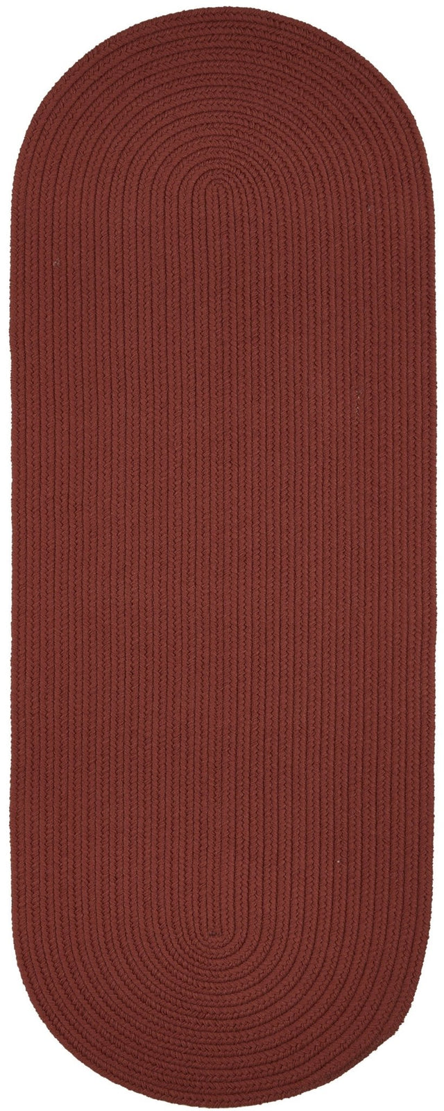 Rhody Rug Solid Poly S033 Terra Cotta Braided Rug - Runner