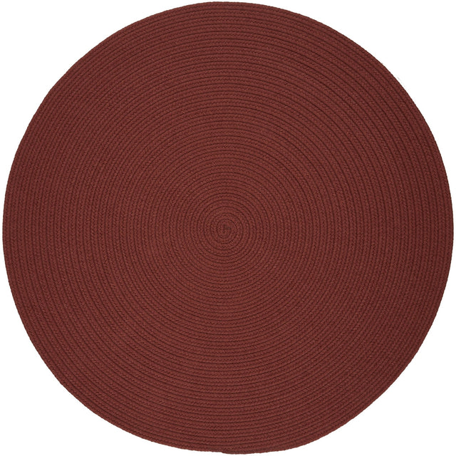 Rhody Rug Solid Poly S033 Terra Cotta Braided Rug - Round