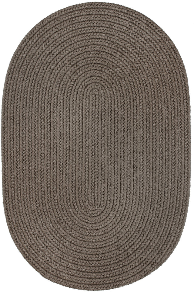 Rhody Rug Solid Poly S037 Moonstone Braided Rug - Oval