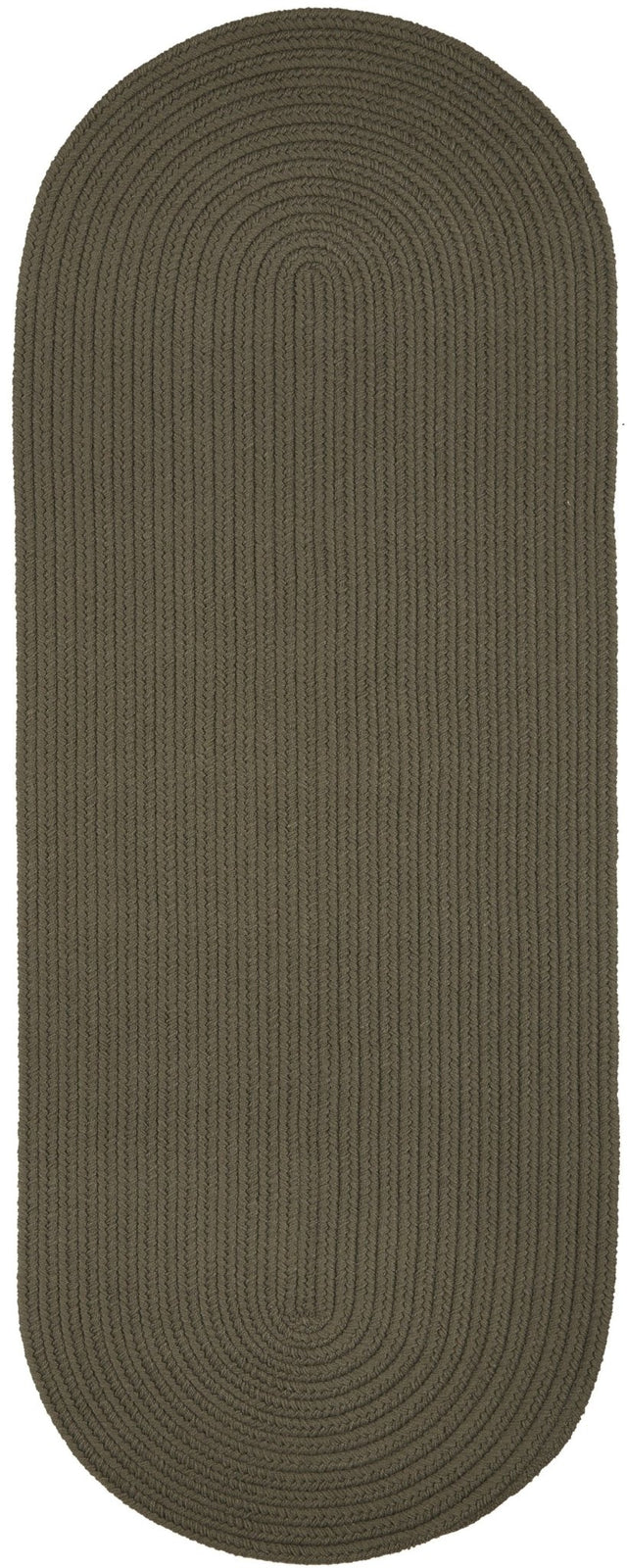 Rhody Rug Solid Poly S037 Moonstone Braided Rug - Runner