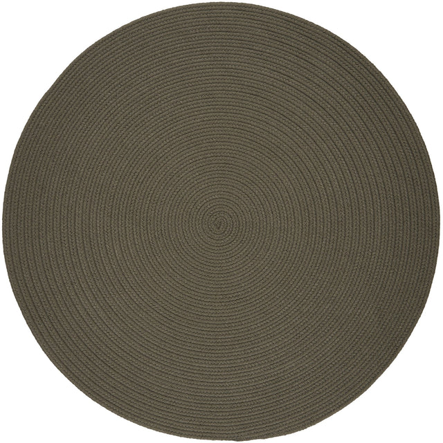 Rhody Rug Solid Poly S037 Moonstone Braided Rug - Round