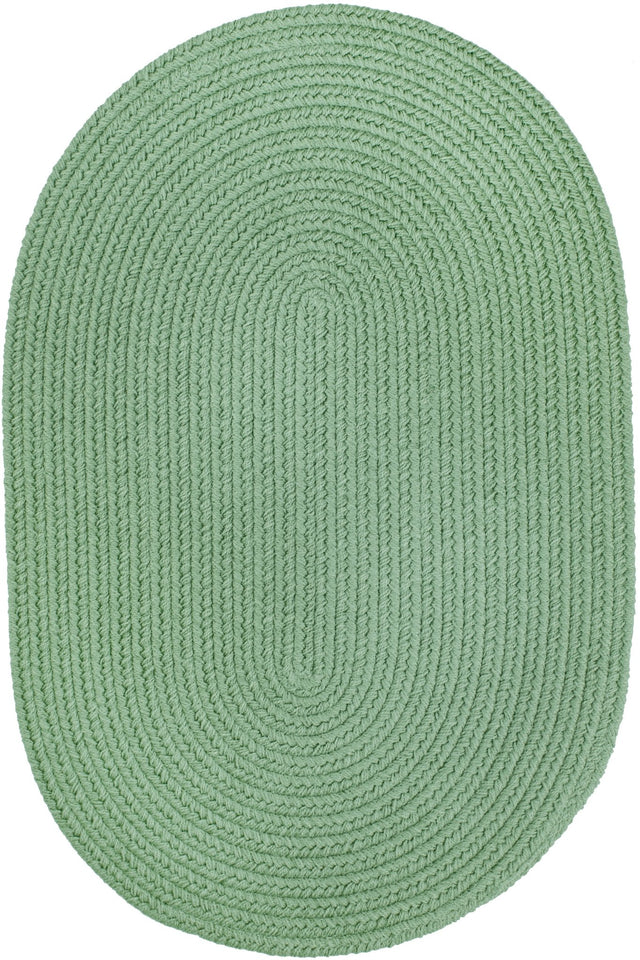 Rhody Rug Solid Poly S040 Celadon Braided Rug - Oval