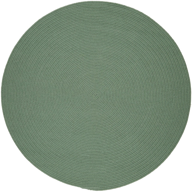 Rhody Rug Solid Poly S040 Celadon Braided Rug - Round