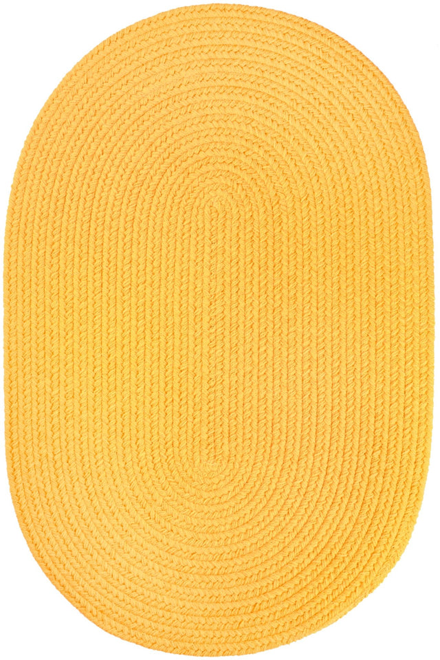 Rhody Rug Solid Poly S041 Daffodil Braided Rug - Oval