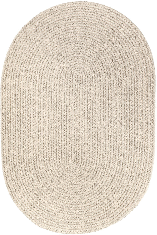 Rhody Rug Solid Poly S049 Pumice Braided Rug - Oval