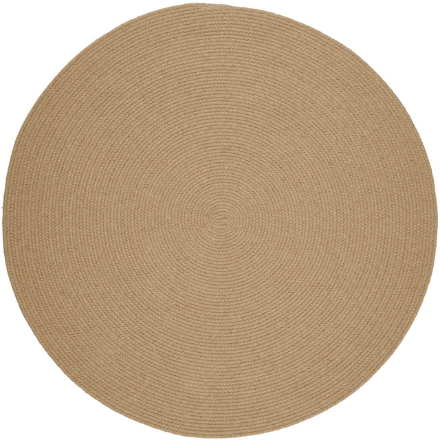 Rhody Rug Solid Wool S101 Wheat Braided Rug - Round