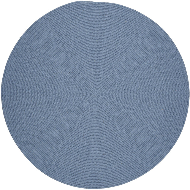 Rhody Rug Solid Wool S103 Blue Bonnet Braided Rug - Round