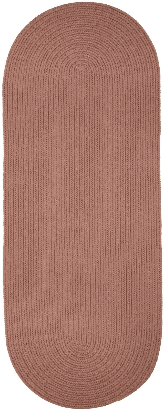 Rhody Rug Solid Wool S106 Old Rose Braided Rug - Runner