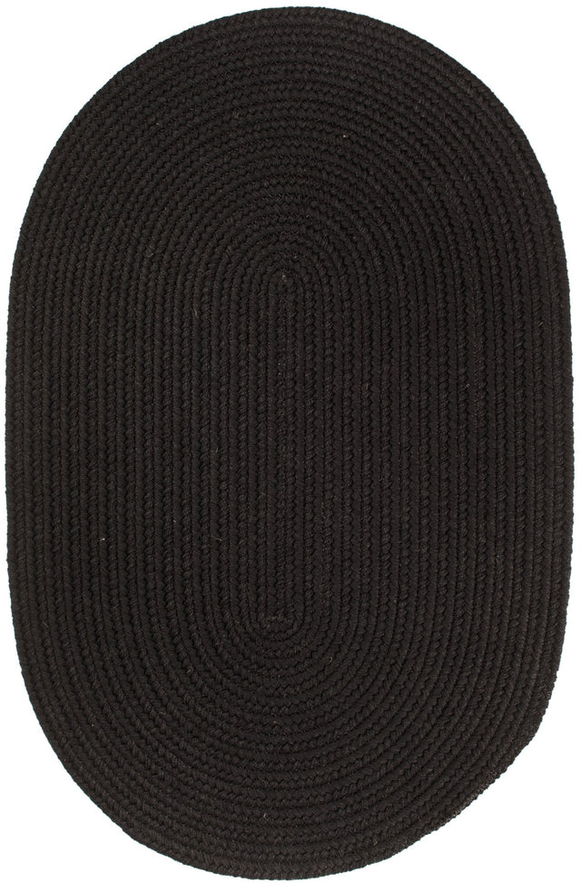 Rhody Rug Solid Wool S112 Black Braided Rug - Oval