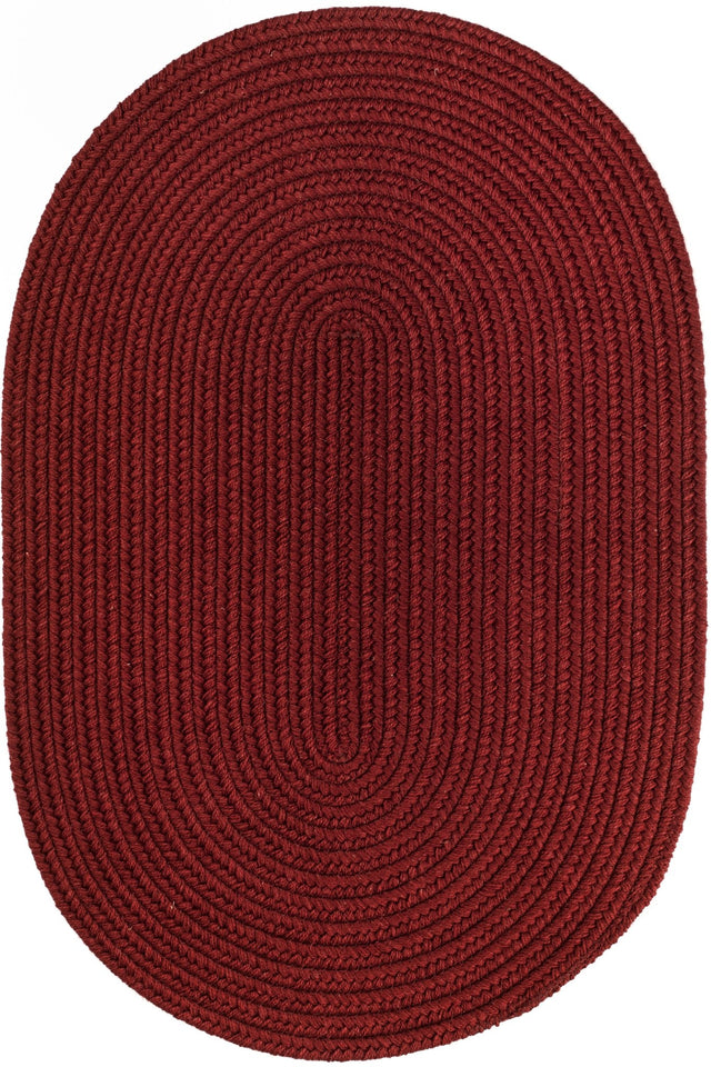 Rhody Rug Solid Wool S121 Barn Red Braided Rug - Oval