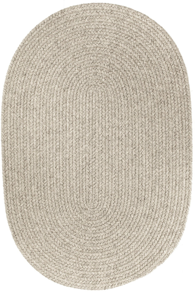 Rhody Rug Solid Wool S123 Lt. Gray Braided Rug - Oval