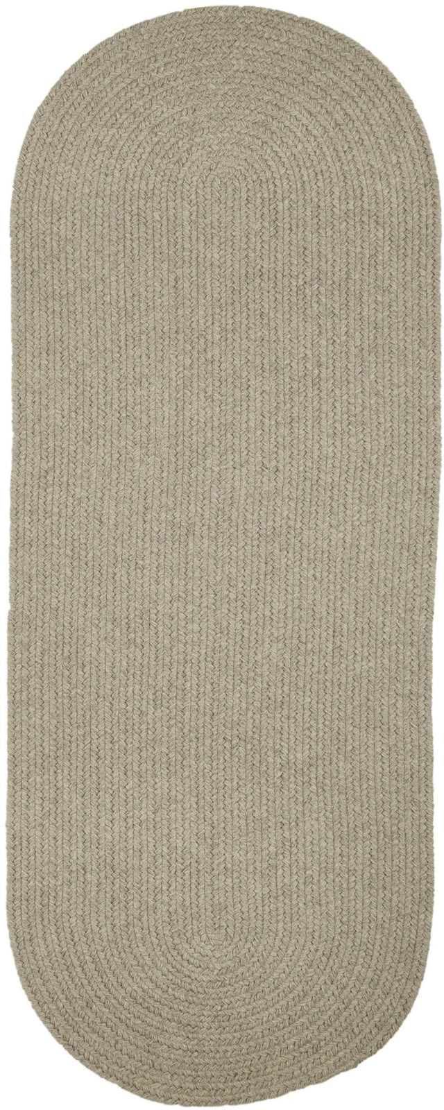 Rhody Rug Solid Wool S123 Lt. Gray Braided Rug - Runner