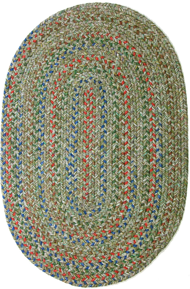 Rhody Rug Sophia SO65 Moss Green Braided Rug - Oval