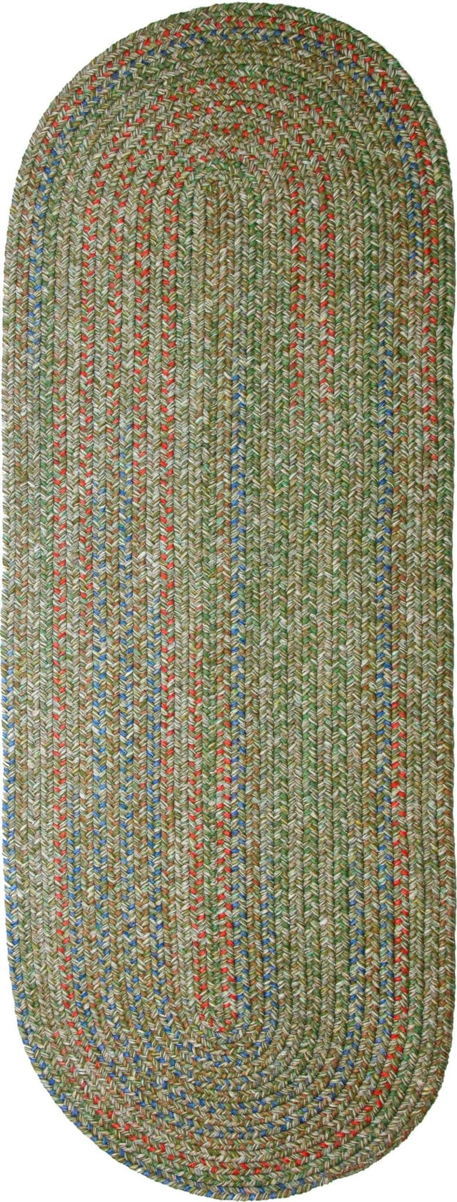 Rhody Rug Sophia SO65 Moss Green Braided Rug - Runner