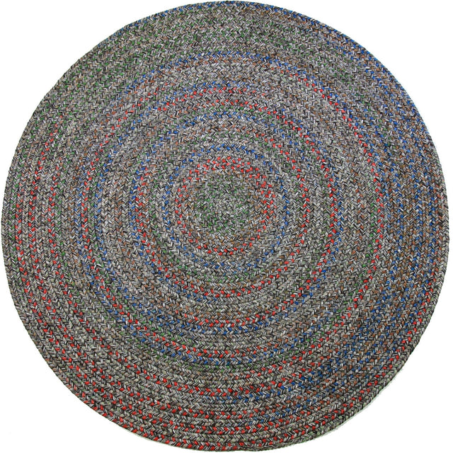 Rhody Rug Sophia SO85 Graphite Gray Braided Rug - Round