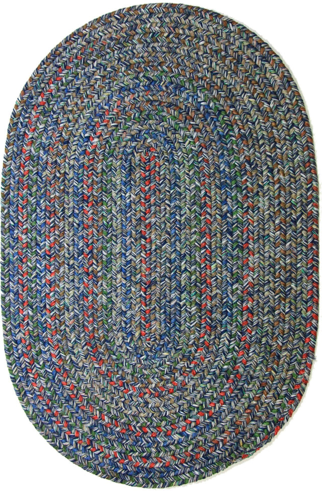 Rhody Rug Sophia SO95 Denim Blue Braided Rug - Oval