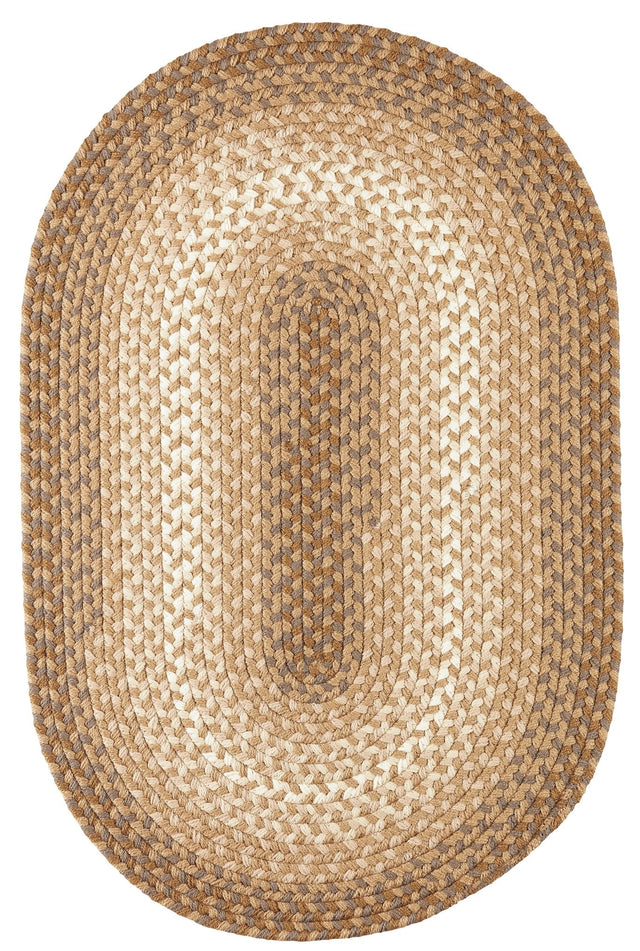 Rhody Rug Twin River TR52 Natural Multi Braided Rug - Oval