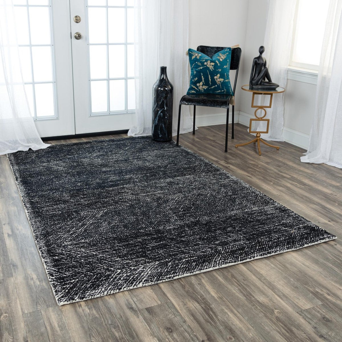 Rizzy Etchings Etc101 Black Rugs.