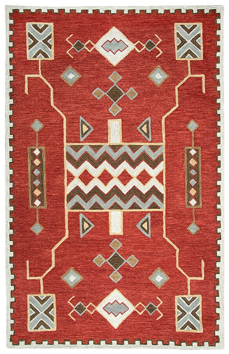 Rizzy Mesa Mz160B Red, Multi Rugs.