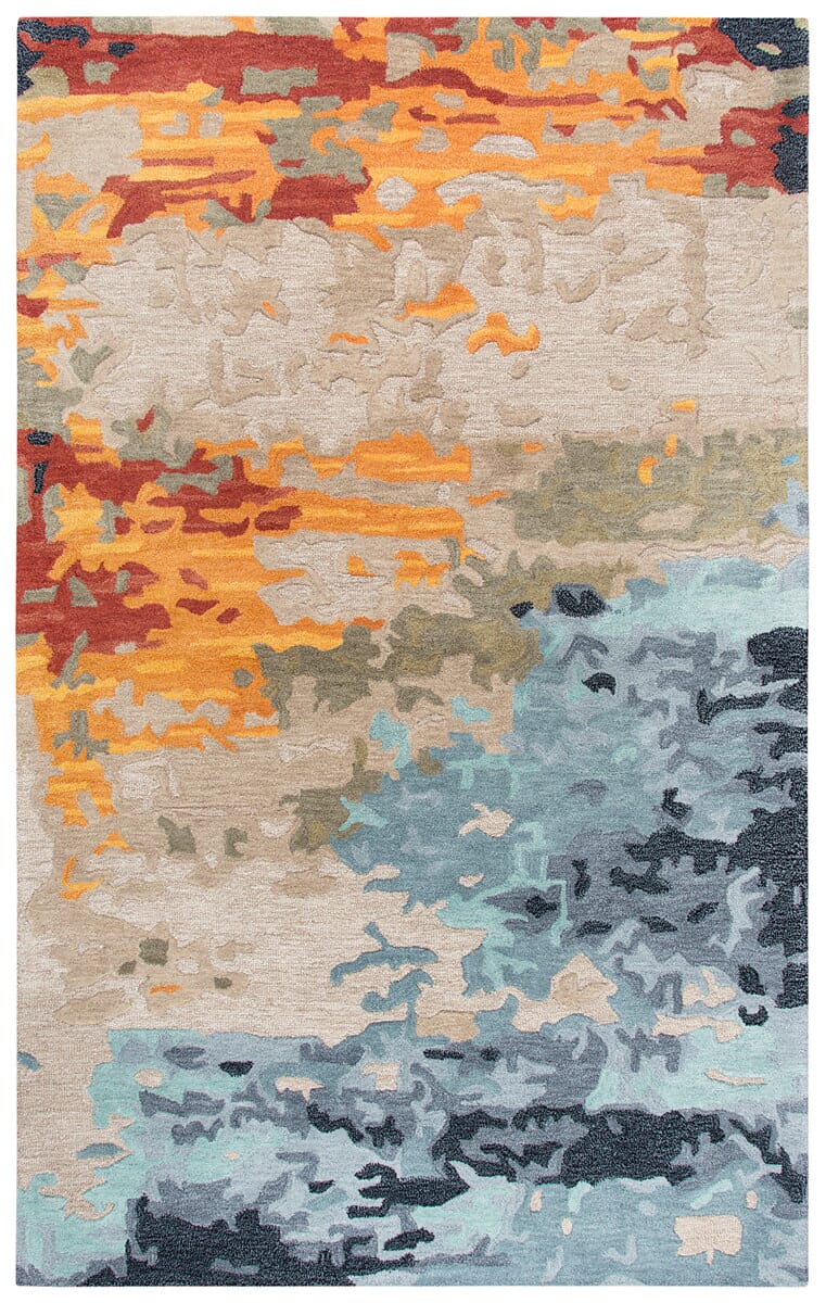 Rizzy Mod Mo999A Tan, Gray, Black, Orange, Red, Gold Rugs.