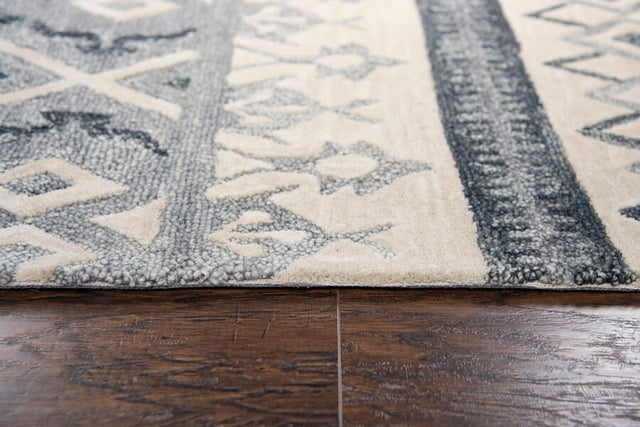 Rizzy Opulent Ou935A Natural, Gray, Dark Gray Rugs.
