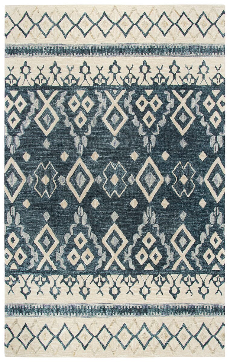 Rizzy Opulent Ou936A Natural, Gray, Dark Blue, Blue Rugs.