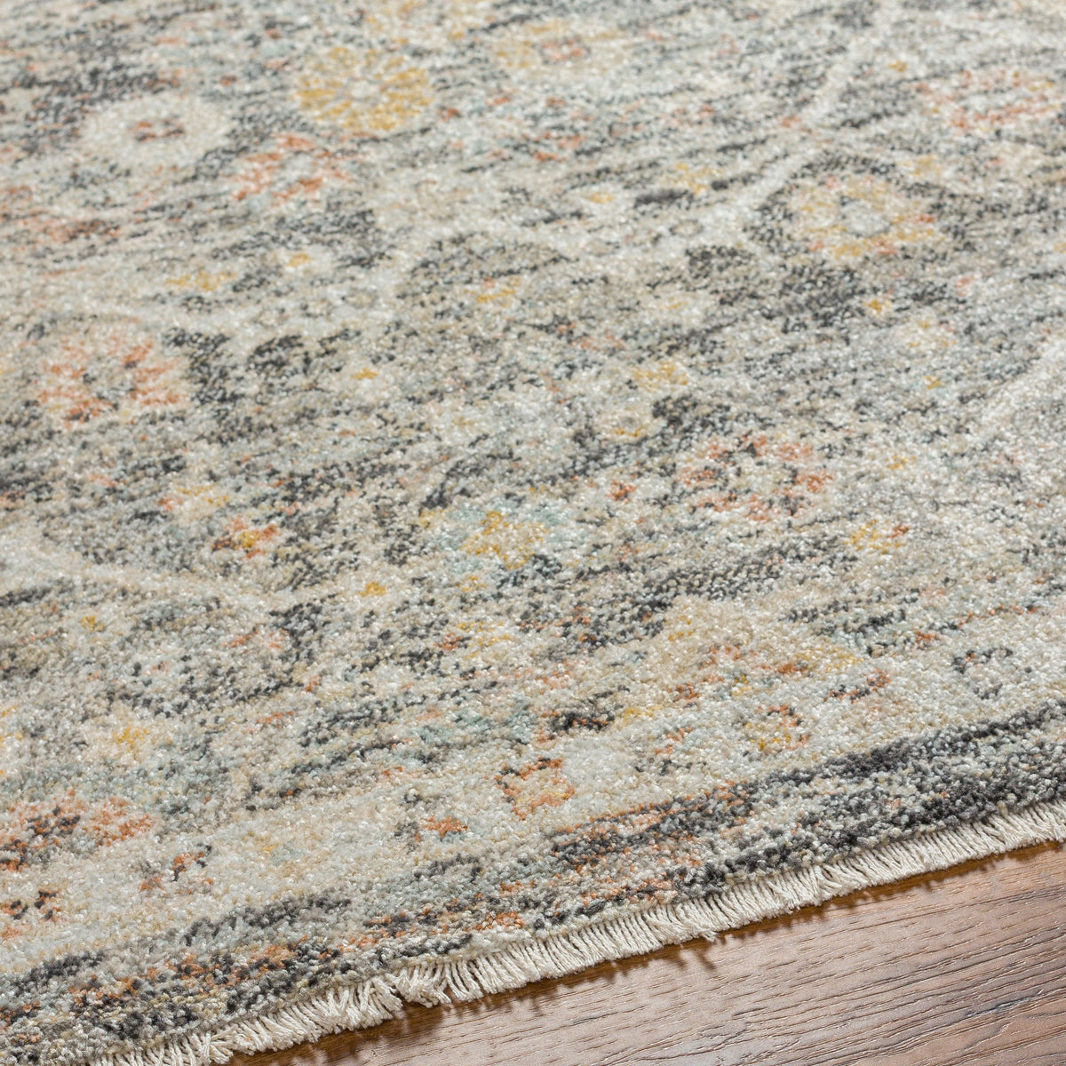 Surya Rojin Roj-2301 Warm Grey, Sage, Metallic - Silver, Grey, Light Silver Rug.