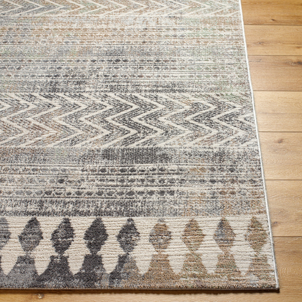 Surya Roma Rom-2406 Sterling Grey, Grey, Sage, Pewter, Nickel Rug.