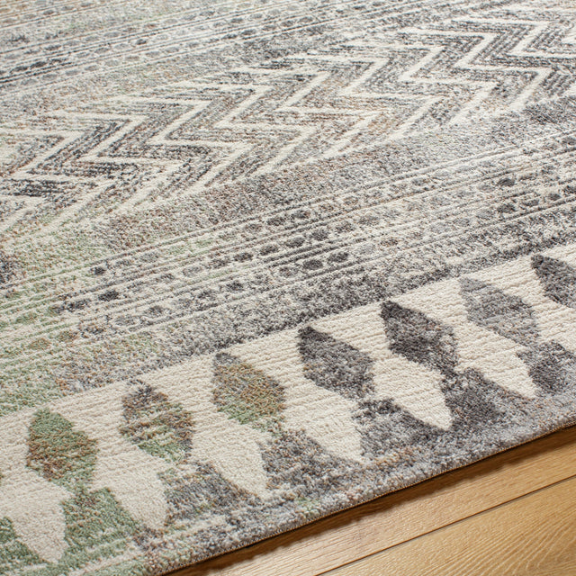 Surya Roma Rom-2406 Sterling Grey, Grey, Sage, Pewter, Nickel Rug.