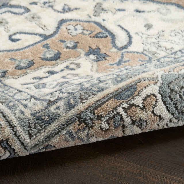 Nourison Quarry QUA18 Machine Made Ivory, Taupe Rug